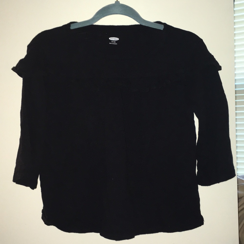 5 for $20 Old Navy navy top wit bodice ruffles